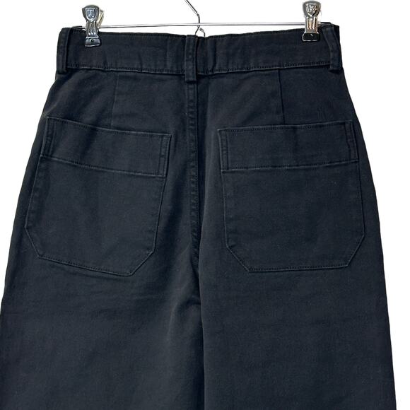 New Everlane The Organic Straight Leg Crop Pants Black Women 2 NWT Relaxed Fit - Picture 9 of 11